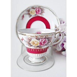 Tea Cup and Saucer Shafford Teacup  Vintage Tea Party High Tea Floral